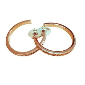 Rose Gold Hoops With Crystals.
